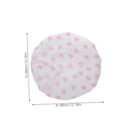 SAFIGLE 2pcs Self Heating Shower Cap Double Layer Hair Caps for Long Hair Stylish Heart Pattern for Deep Conditioning Static Design