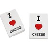 2 x 45mm 'I Love Cheese' Erasers/Rubbers (ER00033171)
