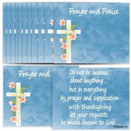 MKISHINE Prayer and Praise Cards, 100 Pieces, Blue, 7.6 x 10.2 cm