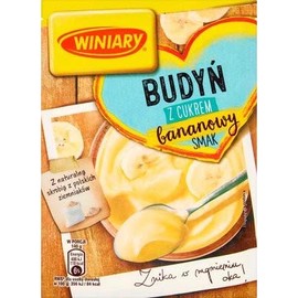Winiary Banana Flavored Pudding with Sugar Budyn z Cukrem Bananowy 60g (Pack of 5)
