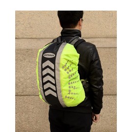 HOUSON Waterproof Backpack Rain Cover，Reflective Rainproof Protector Reflective Rucksack Cover for Outdoor Hiking, Travel, RainyM (30-40L)