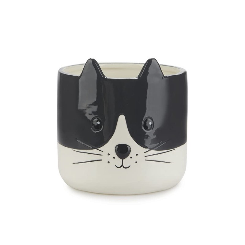 balvi Kitty Flower Pot Colour Black and White Original Flower
