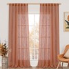 LAMIT Terracotta Linen Boho Curtains 84 inch Length 2 Panels,