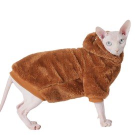 Sphynx Cat Sweater Warm Thickened Knitted Stratch Hairless Cat Clothes Cat Vest for Devon,Cornish,Peter Bald, Small Kitten (X-Small)