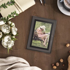 RICHFOCUS 8x10 Picture Frames Set of 4, HD Real Glass 8x10 Frame, 8x10 Photo Frame Horizontal or Vertical for Tabletop Display, 8 x 10 Gift Picture Frame, Black