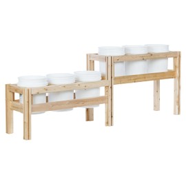 Greenes Fence Two-Tiers Six Bucket Elevated Cedar Wood Garden Frame, 84 in. x 16 in. x 30 in. - Made in USA with North American Cedar