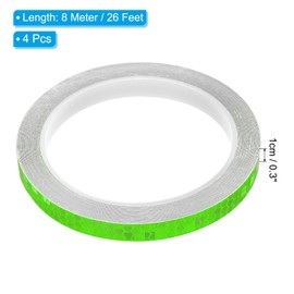PATIKIL 0.3" x 26 FT Reflective Tape, 4 Pack Night High Visibility Waterproof Warning Safety Tape Outdoor Reflectors for Cars Bikes Motorcycles Trucks Trailers, Green