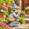 Mini Funny Resin Garden Gnome Statue, 5.12-Inch Small Outdoor Dwarf