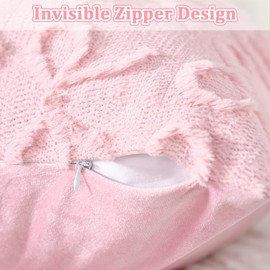 2Pcs Bow Cushion Covers, Coquette Room Decor, Soft Faux Fur Bowknot Pillow Case, Preppy Aesthetic Pillow Covers for Bed, Sofa, Couch