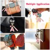 MWOOT Pink Car Keyring Gift Women Girls Initial Letter Key