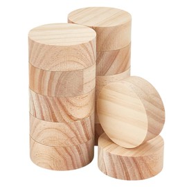 OLYCRAFT 12Pcs Unfinished Round Wooden Blocks Wooden Round Pieces 1.9 inch Blank Wood Cylinder Cutouts Wood Blank Blocks for DIY Crafts Drawing Painting Wood Engraving - 0.8 inch Thick