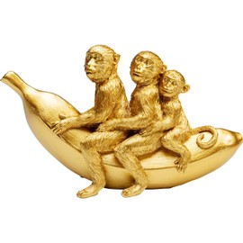 Kare Design Deco Figurine Banana Ride, Gold, Elegant, Animal Statue, Gift Idea, Decorative Accessories, Home Decor, Decoration for Living Room, Bedroom, 12x20x7 cm