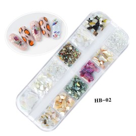 FRCOLOR 4 Sets Nail Art Charms Natural Shell Flake Manicure Accessory Fashion Decor DIY Nail Ornament Set