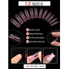 EBANKU 120 PCS Pink Matte Round Curved Dual Nail Forms