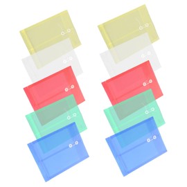 Operitacx Pack of 10 transparent plastic file folders, document organiser box, A4, transparent accordion folder with closure for storage of office and