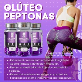 Glúteo Peptonas Kiv Crecimieto Muscular 90 Cáps 3 Frascos