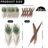 Bailinks 20 Pieces Peacock Feathers and Pheasant Feathers, Pheasant Tails