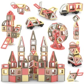 ASOK Magnetic Building Blocks Construction Toy for Children, 169-Piece STEM Learning Toy with Storage Bag, Creative Learning Toy for Boys and Girls from 3 Years