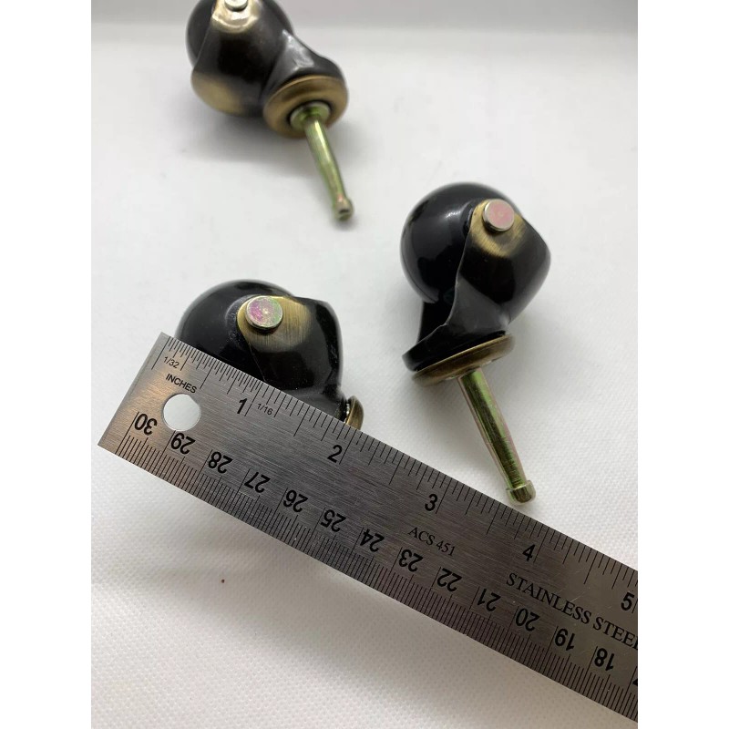 Elegent Upholstery 2" Inch black Ball Casters with Wood Stem