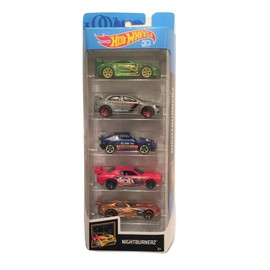 Hot Wheels 2018 50th Anniversary Nightburnerz 1:64 Scale 5-Pack