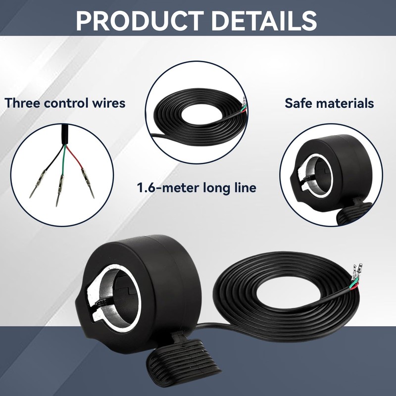 Frdhee E-Bike Thumb Throttle 130X, Electric Scooter Throttle 12-72V SM
