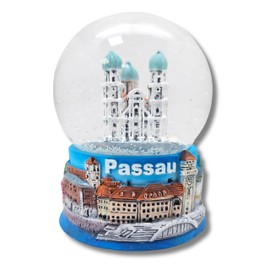 Souvenir Snow Globe Passau | Cathedral Town Hall Castle Veste Oberhaus Donauschiff | Germany Travel Souvenir | Width: 65 mm H: 85 mm / Shake Ball | 30082