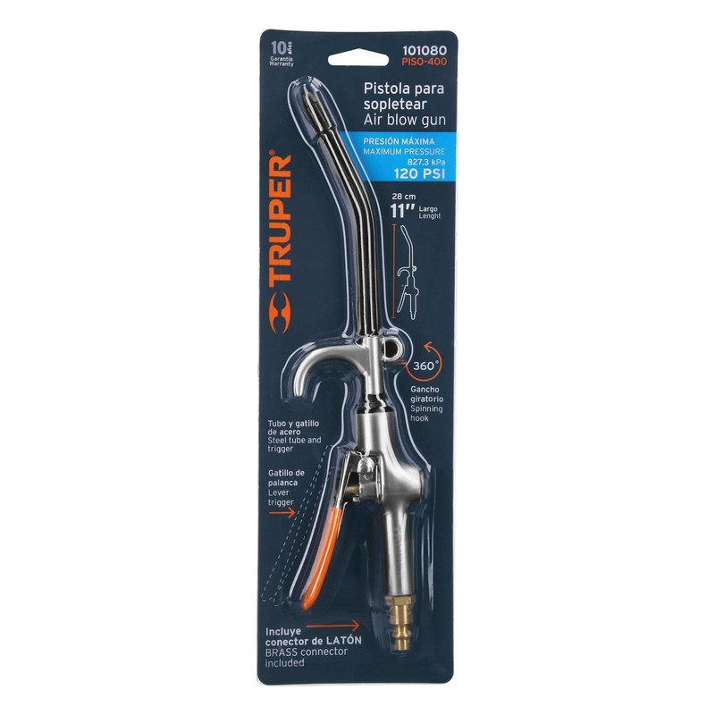 TRUPER Pistola para sopletear con gancho, 120 psi