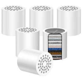 Cartucho de Filtro de Ducha Universal, 6PCS Cartuchos de Reemplazo de 20 Etapas, Filtro de Agua para Regadera, Reduce el Agua Dura, Elimina el Cloro, 