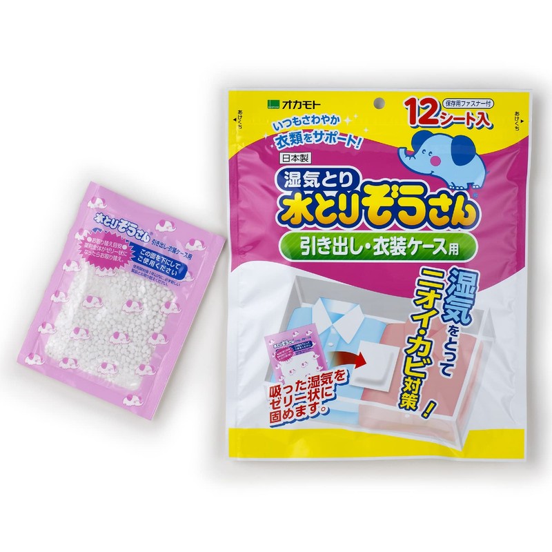 Okamoto Water Elephant for Drawers and Clothes Case, 12 Sheets