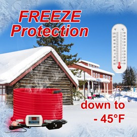 OEBLD Heat Tape for Water Pipes 60FT, Replaceable Smart Thermostat for Pipe Freeze Protection, Self-Regulating Roof Deicing Cable for Metal and Plastic Home Pipes