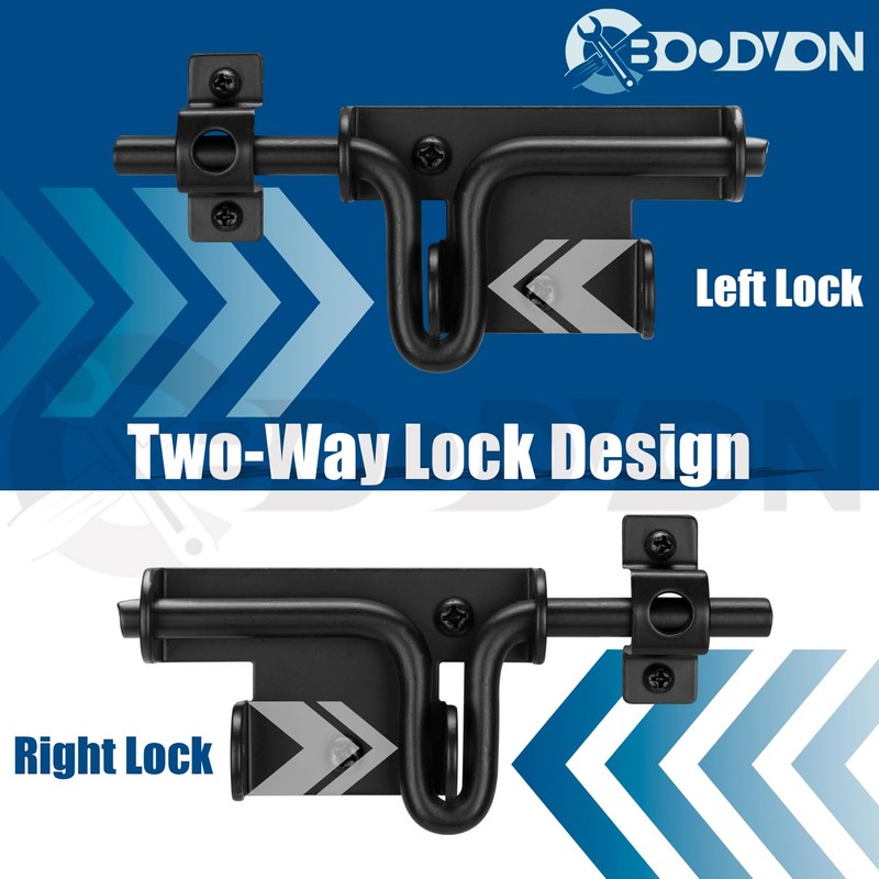 BOODVON Slide Bolt Gate Latch for Wooden Fence, Sliding Bolt