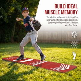 Extra Thick Softball Pitching Mat for Youth Beginners, 54"x12"