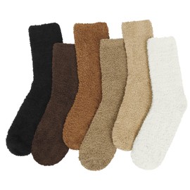 YSense 6 Pairs Women Fuzzy Fluffy Socks Cozy Slipper Socks Warm Soft Winter Plush Home Sleeping Socks Gifts