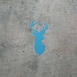 Transparent Decal Stickers of Deer Head 4 (Azure Blue) Premium Waterproof Vinyl Decal Stickers for Laptop Phone Accessory Helmet Car Window Mug Tuber Cup Door Wall Decoration ANDSKUS812853BE080322