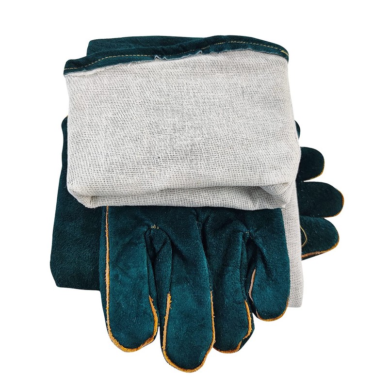 Spring.Rd Anti-Bite Gloves Safety Ultra Long Leather Bite Green Pets