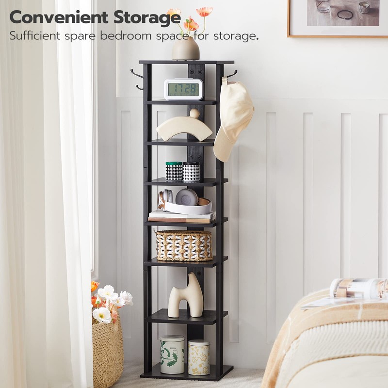 HOOBRO 8 Tiers Vertical Shoe Rack, Wooden Shoe Storage Organizer