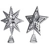 Transpac Metal Silver Glitz Tree Topper, Set of 2, Assortment