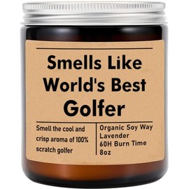 GreenStar Gifts Smells Like World's Best Golfer Candle - Gift for Golfer - Best Golfer Gift - Future Golfer Candle - Funny Gift for Golfer - Soy Wax 8Oz Candle Gift - Non-Toxic Ingredients, Lavender