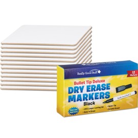 Really Good Stuff 9" X 6" Mini-Magnetic Dry Erase Boards - Set of 12 Boards and 12 Markers