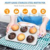 Muffin Pan Set of 2, E-far Stainless Steel Muffin Pan