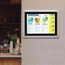 FALUSHAN LED Backlit Poster Frame,11.3x7.87in Dimmable Advertising Light Box,A4 Crystal Acrylic LED Backlit Display Light Box Poster Frame for Retail Stores,Restaurants