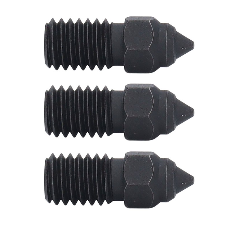 3 Pcs 3D Printer Nozzle M6 Hardened Steel Heat Resistant