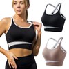 Cloeey Future Brasier Deportivo para Mujer, Negro y Café (MX/US,