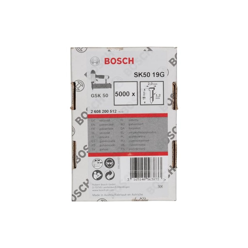 Bosch 2608200512 1.2 x 19 mm Galvanized Brad
