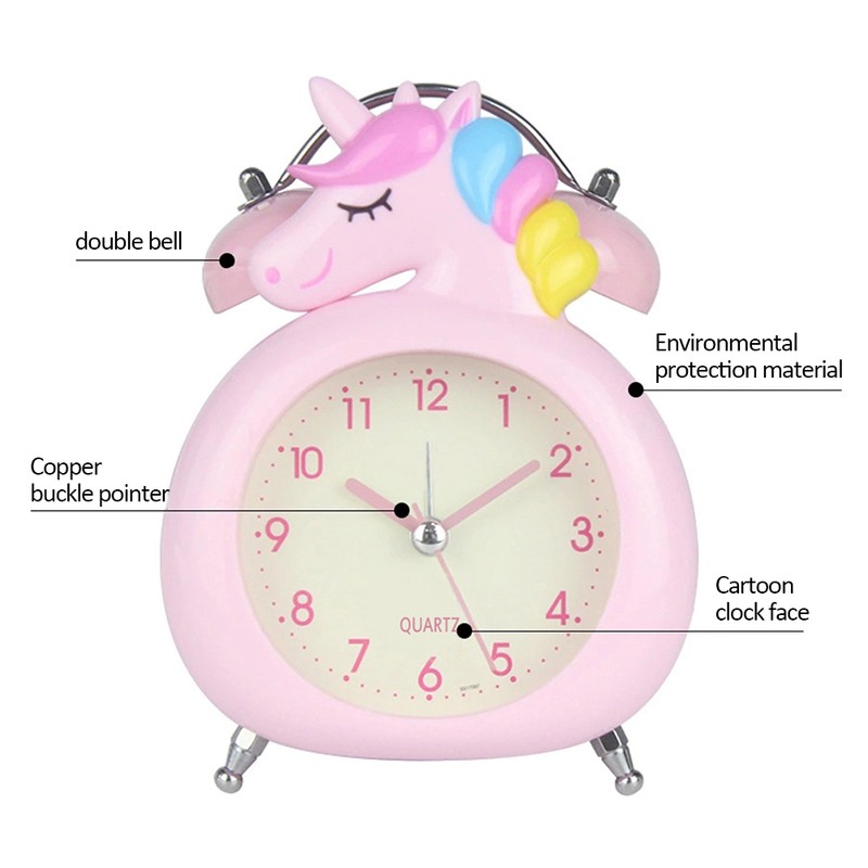 Cute Cartoon Alarm Clock Kids Students Bell Alarm Clock Child