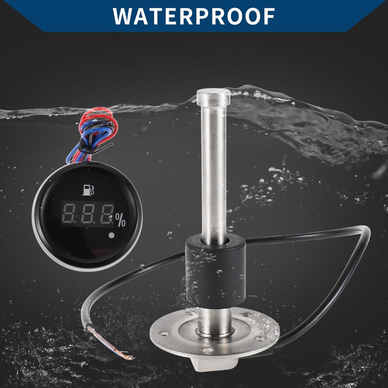Hihaha Fuel Sending Unit and Gauge Kit Boat Fuel Sending