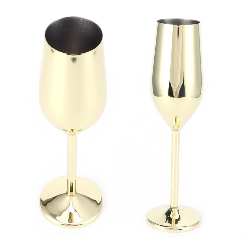 200ml Goblet Stainless Steel Champagne Glass Drinking Cup for Bar/Party