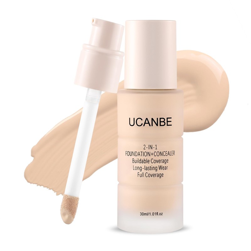 UCANBE Base de maquillaje y corrector 2 en 1, cobertura