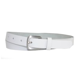 Vascavi Genuine Leather Belt, Denim Belt, Hip Belt, Made in Germany, 2 cm Wide and Approx. 0.25 cm Thick, White