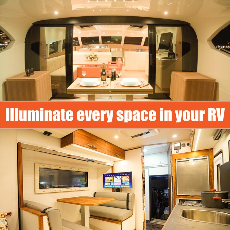3 Inch RV Recessed Ceiling Lights 12V 3W 3000K, 6-Pack